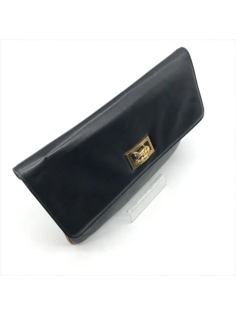 Celine Carriage Vintage Leather Clutch Black - Picture 6 of 10